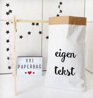 Paperbag XXL met eigen tekst, quote of versje